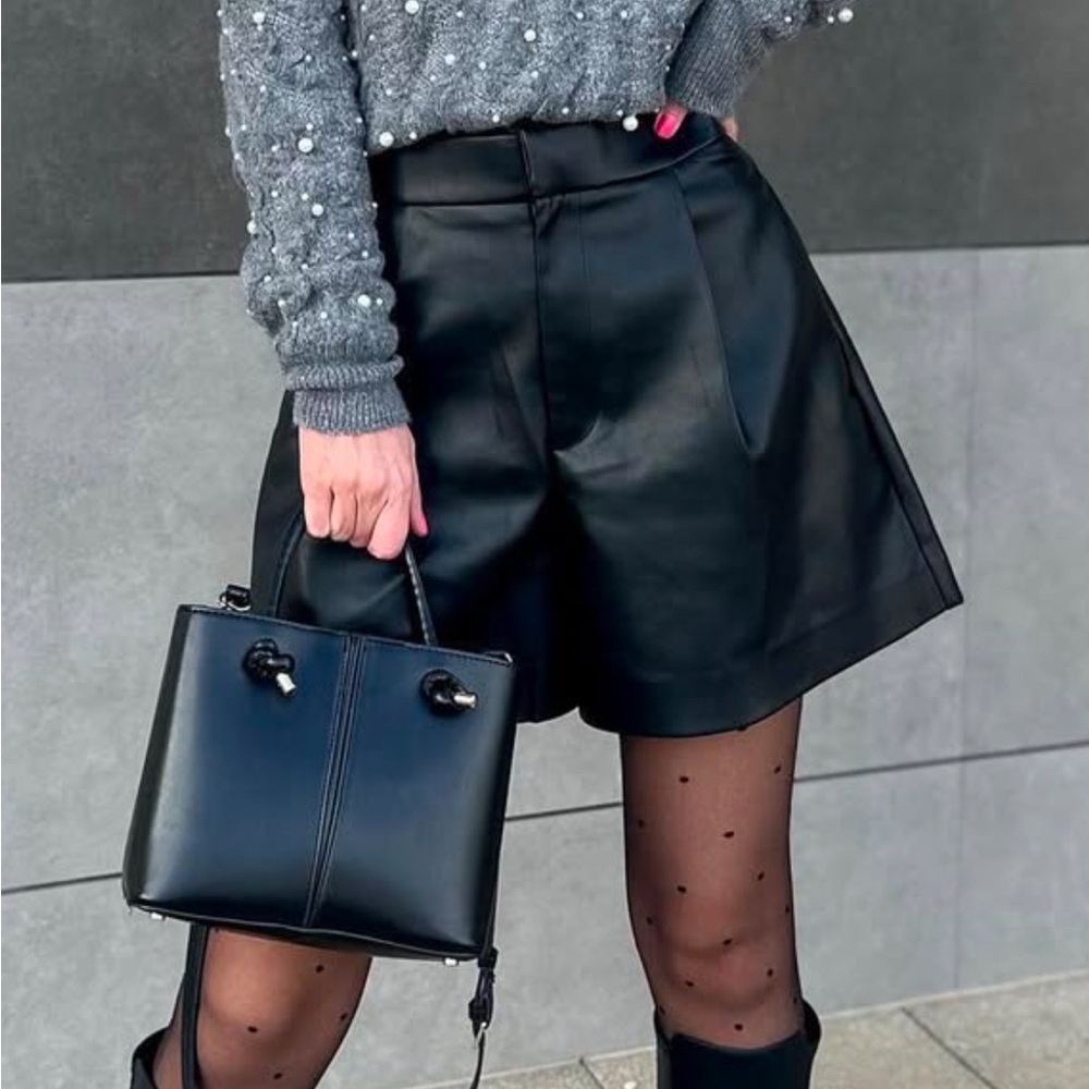 NWT Zara Faux Leather Shorts